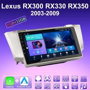 2 DIN Android Carplay автомобильное радио для Lexus RX300 RX330 RX350 2003-2009 мультимедийный проигрыватель головное устройство стерео GPS навигация BT WIFI 2+32 ГБ 1+16GB