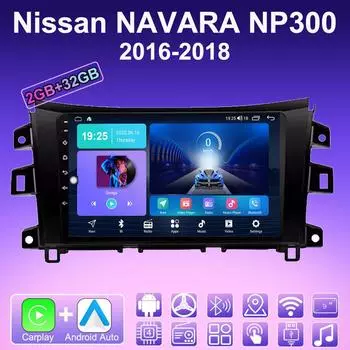 2 DIN Android Carplay Car Radio For Nissan NAVARA NP300 2016-2018 Multimedia Player Head Unit Stereo GPS Navigation BT WIFI 2+32GB 1+16GB