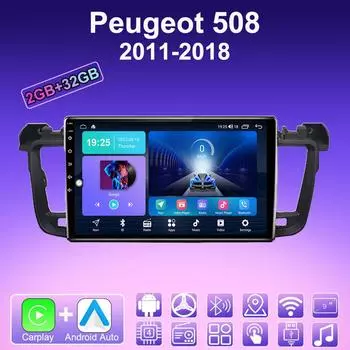 2 DIN Android Carplay автомобильное радио для Peugeot 508 2011-2018 мультимедийный проигрыватель головное устройство стерео GPS навигация BT WIFI 2+32 ГБ 1+16GB