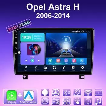2 DIN Android Carplay Car Radio For Opel Astra H 2006-2014 Multimedia Player Head Unit Stereo GPS Navigation BT WIFI 2+32GB 1+16GB