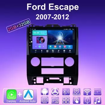 2 DIN Android Carplay автомобильное радио для Ford Escape 2007-2012 мультимедийный проигрыватель головное устройство стерео GPS навигация BT WIFI 2+32 ГБ 1+16GB