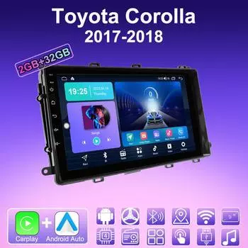 2 DIN Android Carplay Car Radio For Toyota Corolla 2017-2018 Multimedia Player Head Unit Stereo GPS Navigation BT WIFI 2+32GB 1+16GB