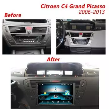 2 Din Android стерео автомобильное радио для Citroen C4 Grand Picasso 2006-2013 беспроводной CarPlay Android авто навигация мультимедийный проигрыватель