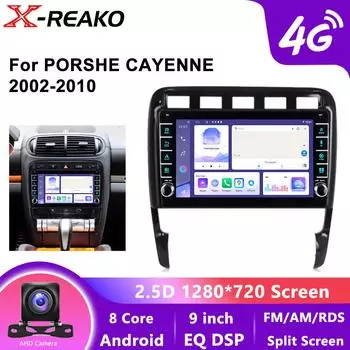 2 Din автомобильный радиоприемник для Porsche Cayenne 1 9PA 2002-2010 Мультимедийный видеоплеер Навигация GPS Беспроводной CarPlay Android Auto BT5.0 8 core 4GB+64GB