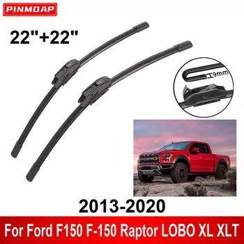 2 дворника 22 +22 передние дворники сменные для Ford F150 F-150 Raptor LOBO XL XLT 2013-2020 щетки стеклоочистителя оригинальное оборудование щетка стеклоочистителя чёрный