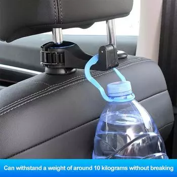 2 In 1 Car Hook Hidden Multifunctional Rear Headrest Hook Car Rear Phone Holder Lock Type Mobile Phone Holder чёрный