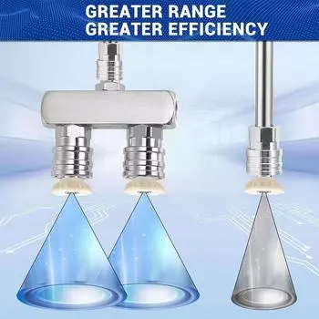 2-in-1 Double Head Dual Nozzle Adapter Rod 1/4 Self-Locking Adapter Dual Pressure Washer Nozzle Car Washing Joint
