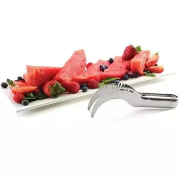2 in 1 Fruit Cutter Corer Fruit and Vegetable Tools Watermelon Clip Stainless Steel Watermelon Slicer Cutter Kitchen Accessories