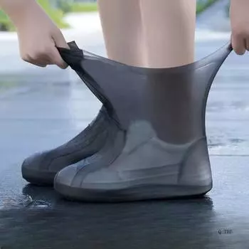 2 in 1 Reusable Waterproof Shoe Covers - Durable Latex Rain Boots for Outdoor Use, Transparent Design Protects Sneakers from Rain, Mud And Debris One size fits all 34-45