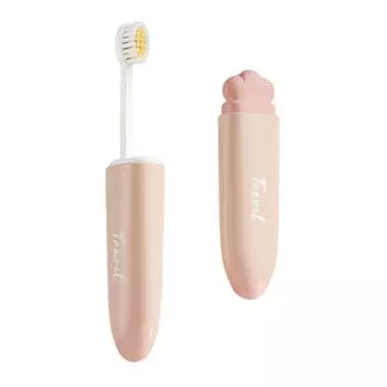2-IN-1 Travel Toothbrush Set PortableSoft Bristled Deep Cleaning Oral Care Toothpaste Tube Storage Box Easy to Carry Mini
