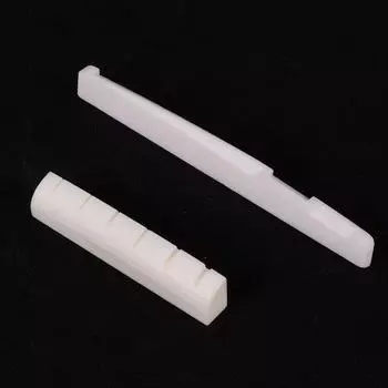 2 комплекта седла и шлицевой гайки цвета слоновой кости Buffalo Bone Bridge для 6-струнной акустической гитары белый