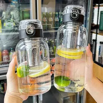 2 л портативная бутылка для заваривания чая из боросиликатного стекла с водой для переносной кружки для чая на открытом воздухе для путешествий 1PC