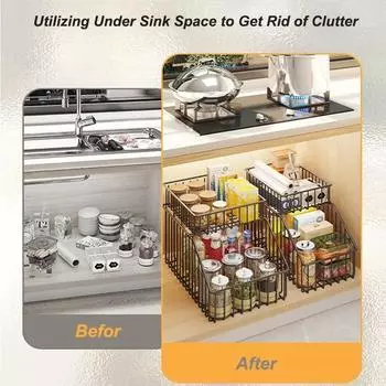 2-Layer Under Sink Storage Rack Kitchen Sink Shelf Multi-Functional Cabinet Organizer Bathroom Rack Cosmetic Storage