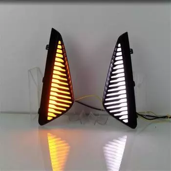 2 LED Daytime Running Light Fog Lamp w/ Turn Signal For Nissan Sentra 2023 2024
