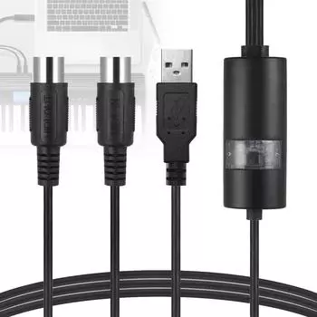 2-метровый MIDI-USB-кабель, адаптер для подключения электрической музыки, кабель-конвертер