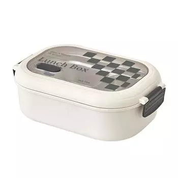 2 отделения Bento Box Теплосберегающий ланч-бокс из нержавеющей стали с прослойкой, герметичный, портативный