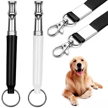2 Pack Dog Whistles for Stop Barking Profession Ultrasonic Whistle Puppy Bark Control Training Tool with Lanyard 2