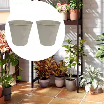 2 Pack Flower Bucket Pots Pen Holder Outdoor Pot Makeup Brush Container for Home Desk белый