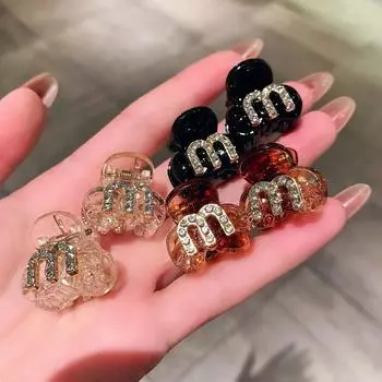2 Pair Rhinestone Small Broken Hair Clips Girls Sweet Forehead Clip Grab Women Girls Shiny Headdress Hair Accessories