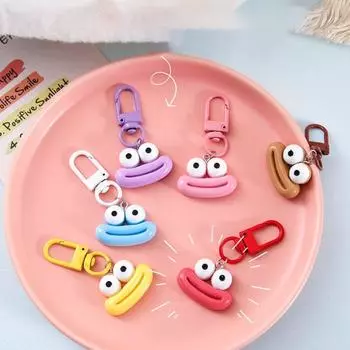 2 Pcs/bag Funny Bag Pendant Accessories Cute Car Key Ring Portable Sausage Big Mouth Keychain Girls розовый