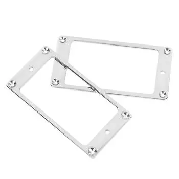 2 Pcs Electric Guitar Pickup Frame Guitar Replacement Metal Humbucker Pickup Mounting Ring for серебряный