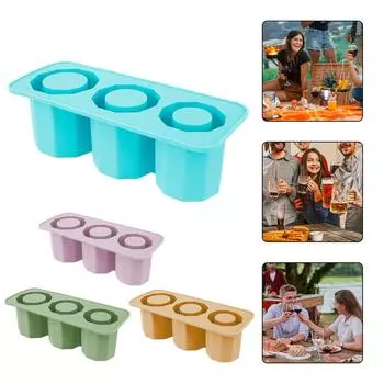 2 Pcs Ice Cube Tray for Tumbler Cup Silicone Ice Mold with Lid for Freezer Easy Release Ice Cube Molds Reusable Ice Cube Trays озеро синий