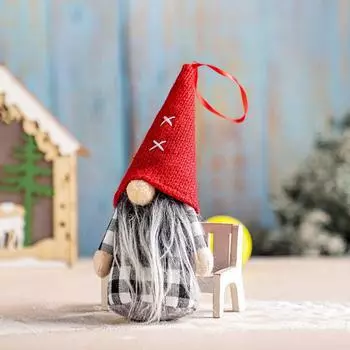2 Pcs Personalized DIY Christmas Faceless Rudolph Crafts Small Plush Gnomes Handmade Gnomes Figurine New Year красный