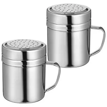 2 Pcs Spice Jar Travel Grinder Shaker Metalcraft Sugar Dispenser Dredge Flavoring Container