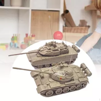 2 шт. 1/72 4D сборная модель DIY сборка миниатюрные танки легкий танк игрушка зелёный