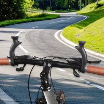 2 Pieces Bar Ends Bike Handlebar Grips Decorative Thumb Rest Cycling Gear for Outdoor Sports чёрный