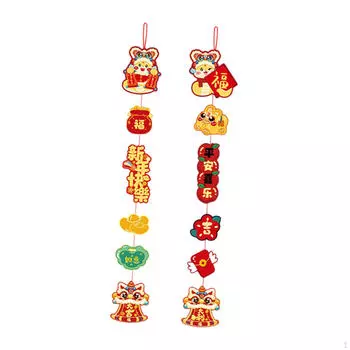 2 Pieces Chinese Year Hanging Ornaments of The Snake Decor Pendants for Office Style A