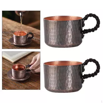 2 медные кружки Moscow Mules Cup ручной работы для кафе-бара в винтажном дизайне для питья подарков