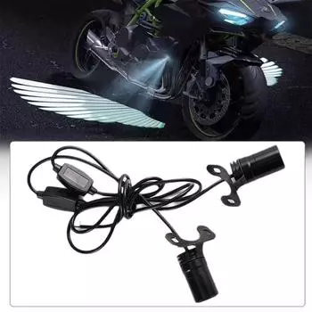 2 Pieces Motorcycle LED Under Body Light Projector Angel Accessories Install Motorcycle Light Decorative Ghost Wings Easy I7Y2 синий