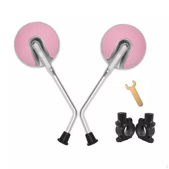 2 Pieces Motorcycle Rear View Mirror Handlebar Clamp Back белый