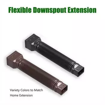 2 Pieces Rain Gutter Downspout Extension Universal Drain Down Spout Extender Replacement Connector Accessories Black