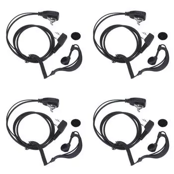 2 PIN Ohrhrer Headset PTT MIC fr BAOFENG UV5R fr KENWOOD