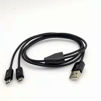 2 Port Y Splitter Charging Cable Micro USB To USB 2 in 1 Cord Cables Wire Tablet 1m