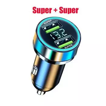 2-портовое супер быстрое автомобильное зарядное устройство USB для iPhone 14 Pro Max 13 12 11 Oneplus Huawei OPPO Samsung Xiaomi 240 Вт адаптер быстрой зарядки Super Car Charger