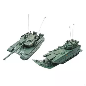 2 предмета 1/72, модель бронированной игрушечной колесницы-танка с вращающимся гусеничным гусеничным головоломкой Fort