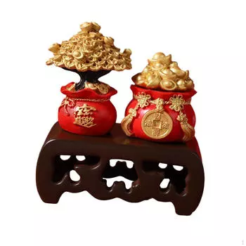 2 предмета Feng Shui Fortune Fortunate скульптура Fengshui стол декоративный настольный офис коллекция 2PCS Yellow Red