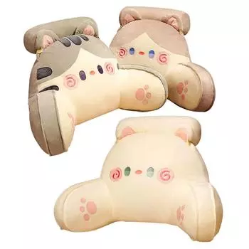 2 размера Kawaii Cat плюшевая подушка для талии, защита шеи, мягкая мягкая подушка для кровати с милыми животными, хороший домашний декор, подарки 65x40cm