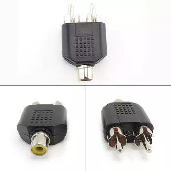 2 RCA Y-разветвитель, AV-аудио-видеоразъем, кабель-конвертер, штекер, гнездо, адаптер 2 в 1 1 piece