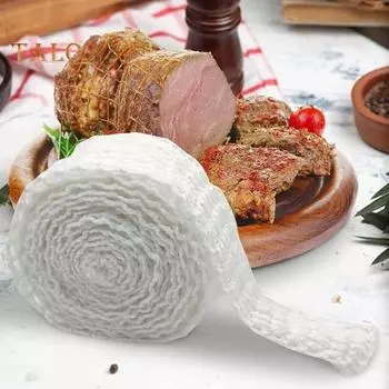 2 рулона 2 м сетка для мяса рулон с силиконовыми щетками сетка для мяса птицы ветчины сетка рулон шпагата для мяса рулон сетки для говядины для приготовления мяса белый