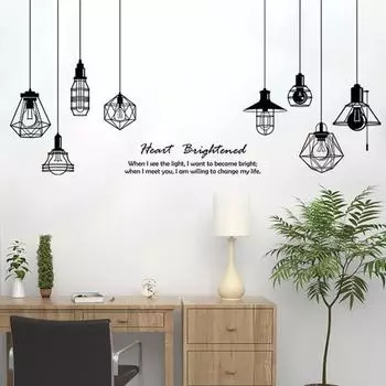2 Sheets/Set Wall Decals Plane Photography Props Chandelier Pattern Living Room Self-adhesive