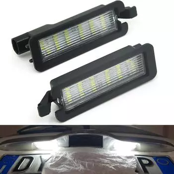 2 шт. 18-светодиодный CAN-bus без ошибок, белый, 12 В-24 В для Dodge Charger Challenger Pacifica Jeep Compass RAM 1500, лампа номерного знака China