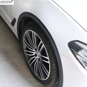 2 шт. 1,5 м автомобильные резиновые колеса с узором «брови» декоративные полосы колеса противоударные полосы против царапин полосы брызговика 3.8CMx1.5M чёрный