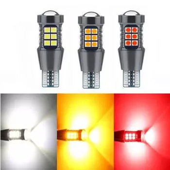 2 шт./1 шт. 12 В, супер яркая сигнальная лампа T15 921 912 3030 W16W 27SMD светодиодная лампа Canbus без ошибок, резервные лампы заднего хода T15-1pc белый