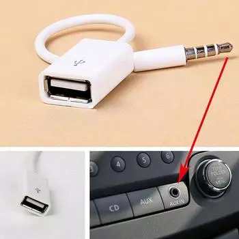 2 шт. 3,5 мм штекер AUX аудио штекер разъем для USB 2.0 гнездо конвертер адаптер кабель автомобильный тюнинг детали интерьера аксессуары продукты белый
