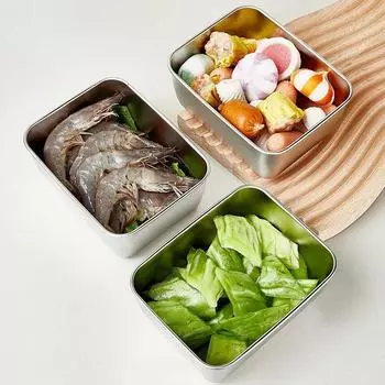 2 шт/4 шт. контейнер для хранения свежих продуктов квадратная пластина нержавеющая сталь поддон для хранения продуктов с крышкой для хранения льда контейнер для хранения фруктов