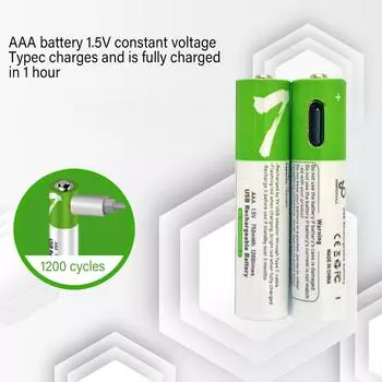 2 шт/4 шт USB AAA литий-ионный аккумулятор высокой емкости 1,5 В 750 мВтч аккумулятор высокой емкости AAA 750 мВтч 2